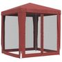 Voir la diapositive 5 : VIDAXL Tente de fete avec 4 parois laterales en maille Rouge 2x2m PEHD