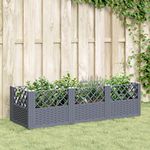 VIDAXL Jardiniere avec piquets bleu gris 123,5x43,5x43,5 cm PP