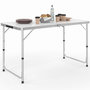 Voir la diapositive 1 : ID MARKET Table de camping pliante réglable en hauteur 120 cm