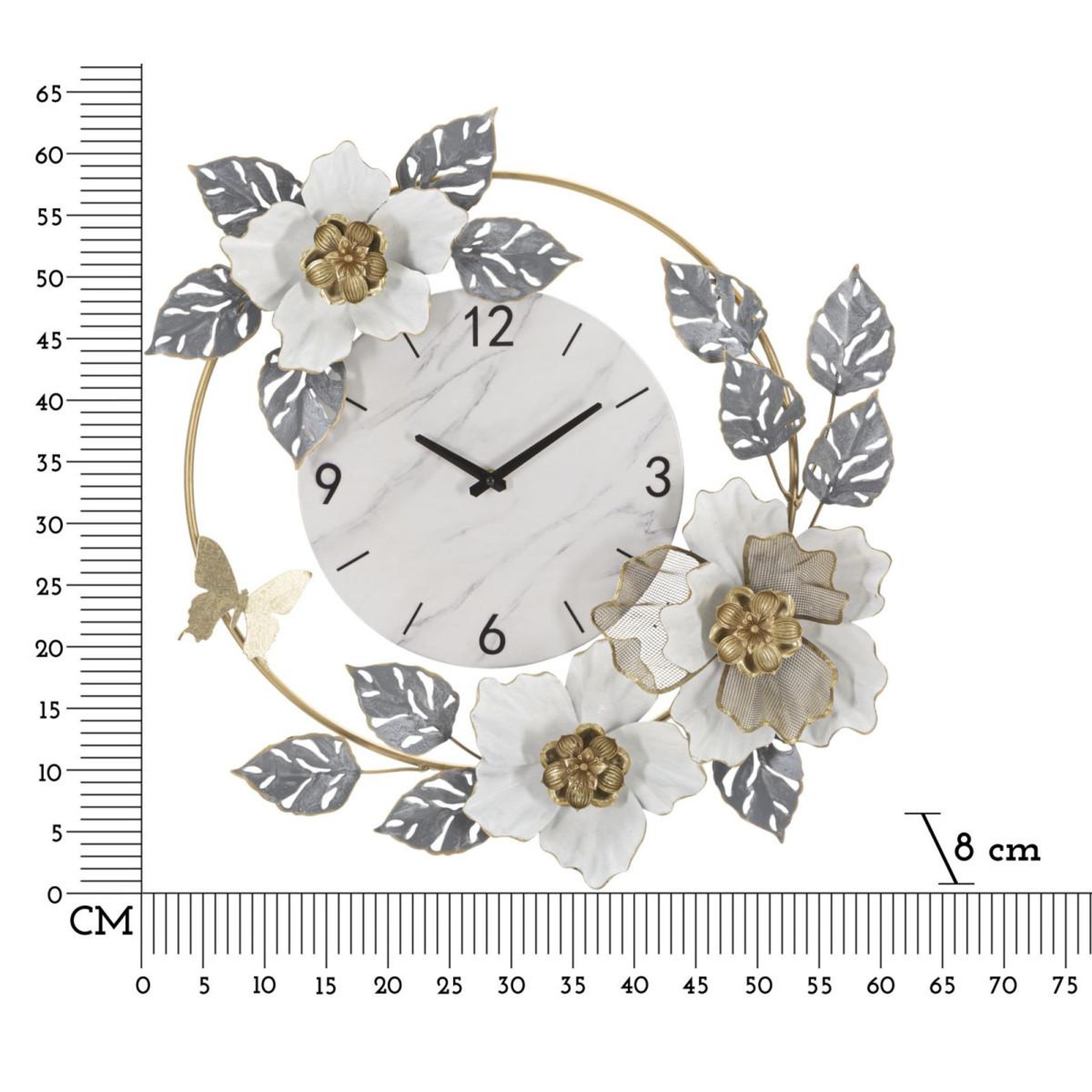 Voir la diapositive 5 : Paris Prix Horloge murale design  flowers  64cm multicolore