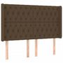 Voir la diapositive 3 : VIDAXL Tete de lit a LED Marron fonce 147x16x118/128 cm Tissu