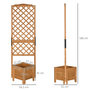 Voir la diapositive 3 : OUTSUNNY Jardinière avec treillis - bac à fleurs - jardinière sur pied - dim. 54,5L x 52l x 180H cm - bois sapin pré-huilé