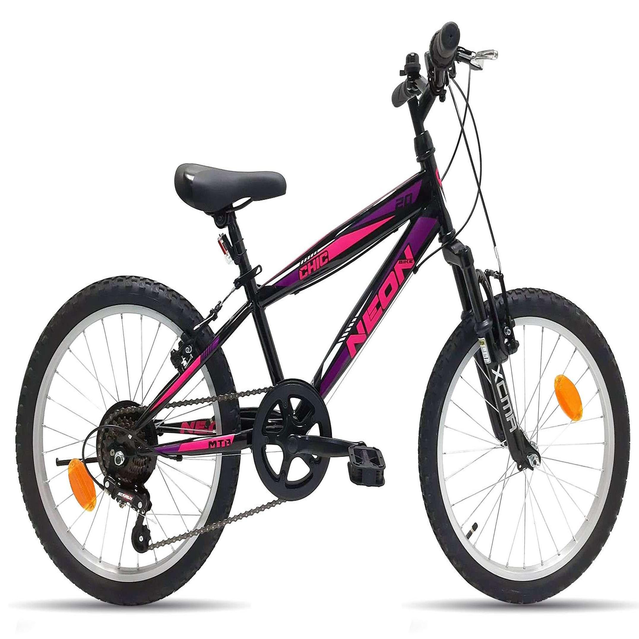 Vélo enfant 20'' - Cadre acier - Fourche Télescopique - 7 vitessses - Poignée Tournante - Freins V-Brake - Levier Alu