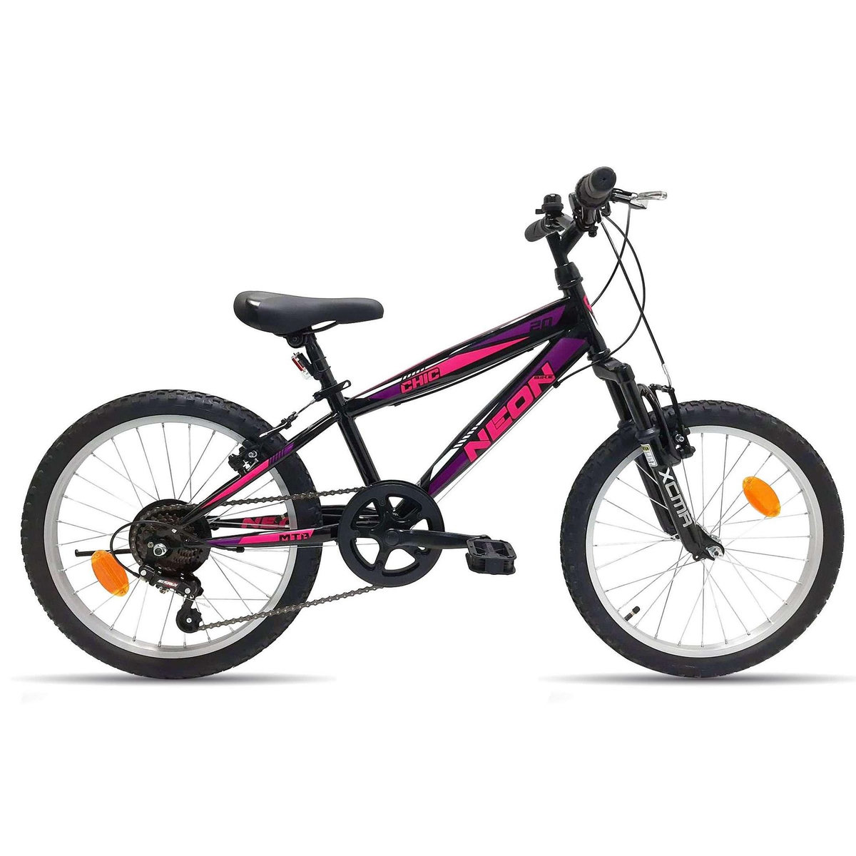 Vélo enfant 20'' - Cadre acier - Fourche Télescopique - 7 vitessses - Poignée Tournante - Freins V-Brake - Levier Alu