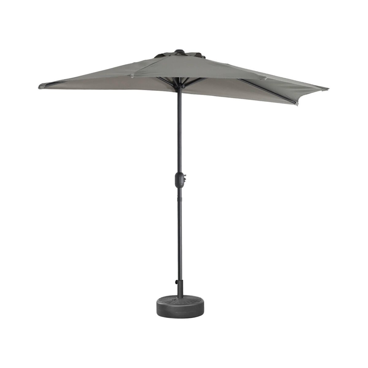 SWEEEK Parasol de balcon Ø250cm  – CALVI – Demi-parasol droit, mât central en aluminium avec manivelle d'ouverture