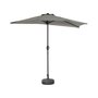 Voir la diapositive 1 : SWEEEK Parasol de balcon Ø250cm  – CALVI – Demi-parasol droit, mât central en aluminium avec manivelle d'ouverture