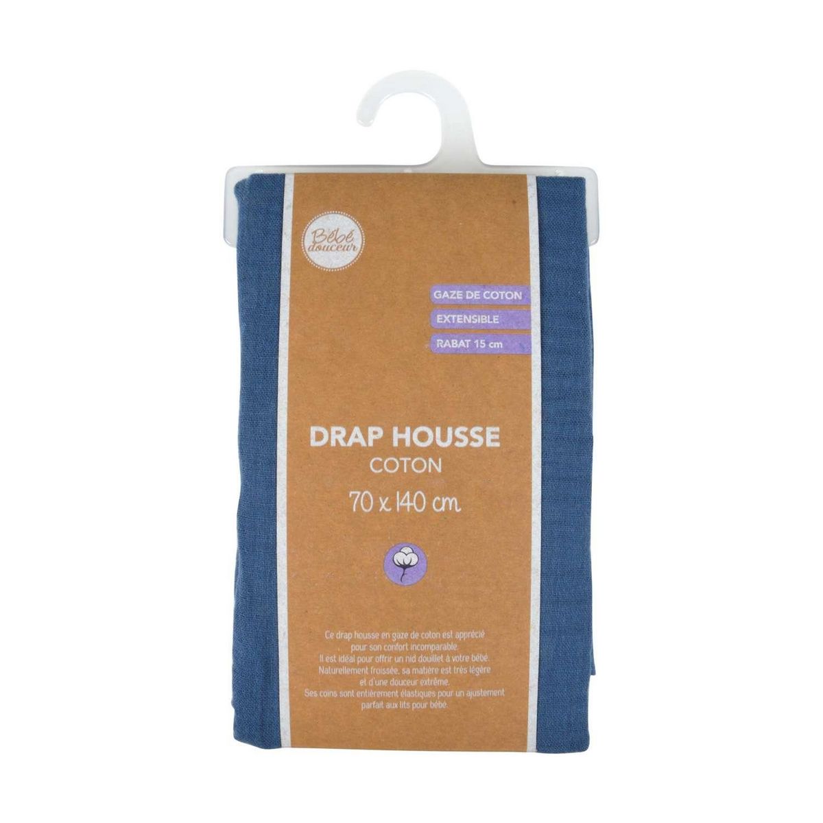 BEBE DOUCEUR Drap housse en gaze de coton - 100% Coton