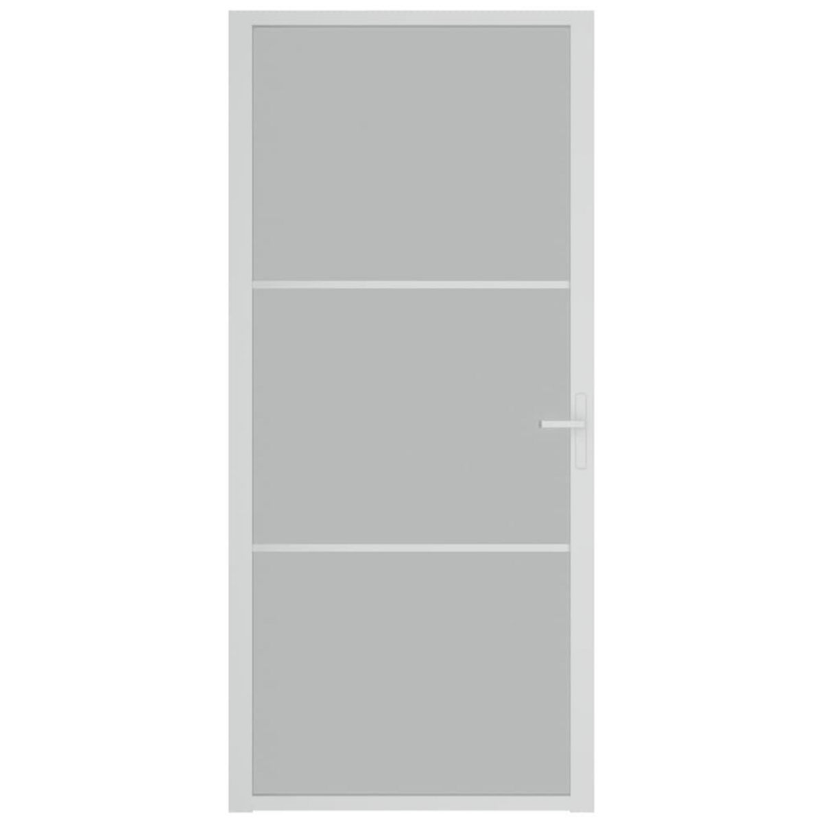 VIDAXL Porte interieure 93x201,5 cm Blanc Verre mat et aluminium