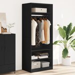 VIDAXL Garde-robe noir 80x50x200 cm bois d'ingenierie