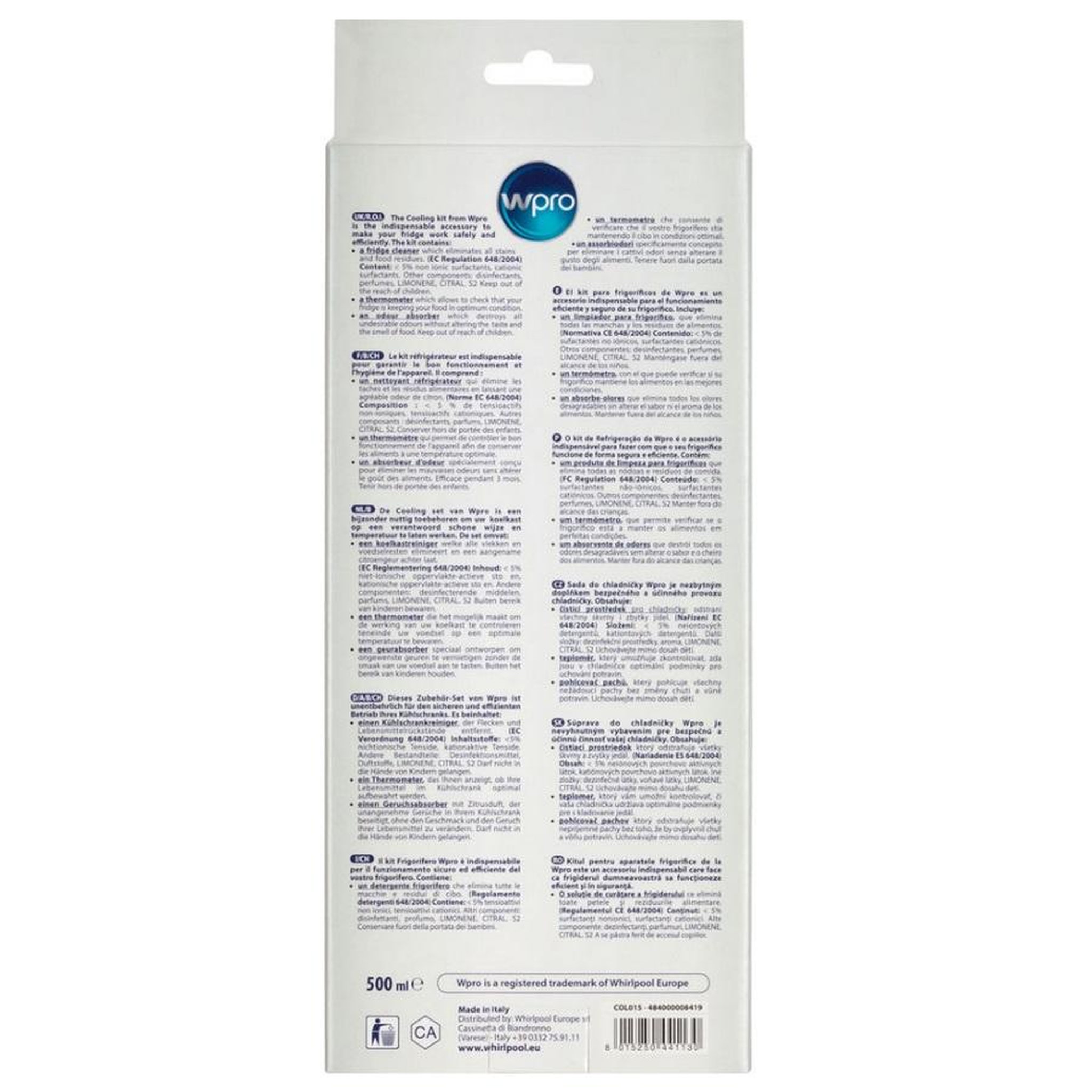 Voir la diapositive 3 : WPRO Kit nettoyant pour réfrigérateur/congélateur - col015