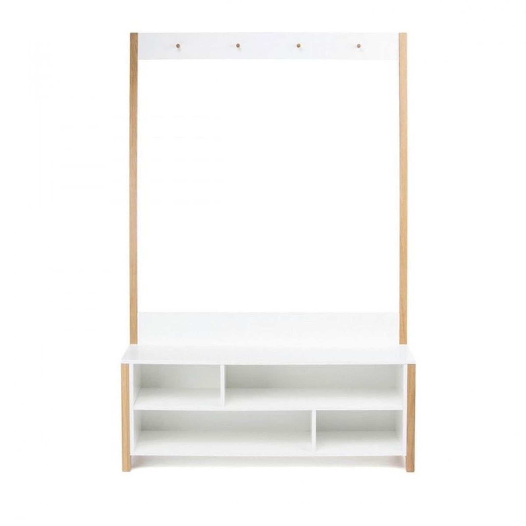 Voir la diapositive 1 : Paris Prix Meuble d'entrée vestiaire  northgate  120cm chêne & blanc