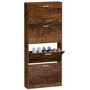 Voir la diapositive 4 : VIDAXL Armoire a chaussures Chene fume 59x17x150 cm Bois d'ingenierie
