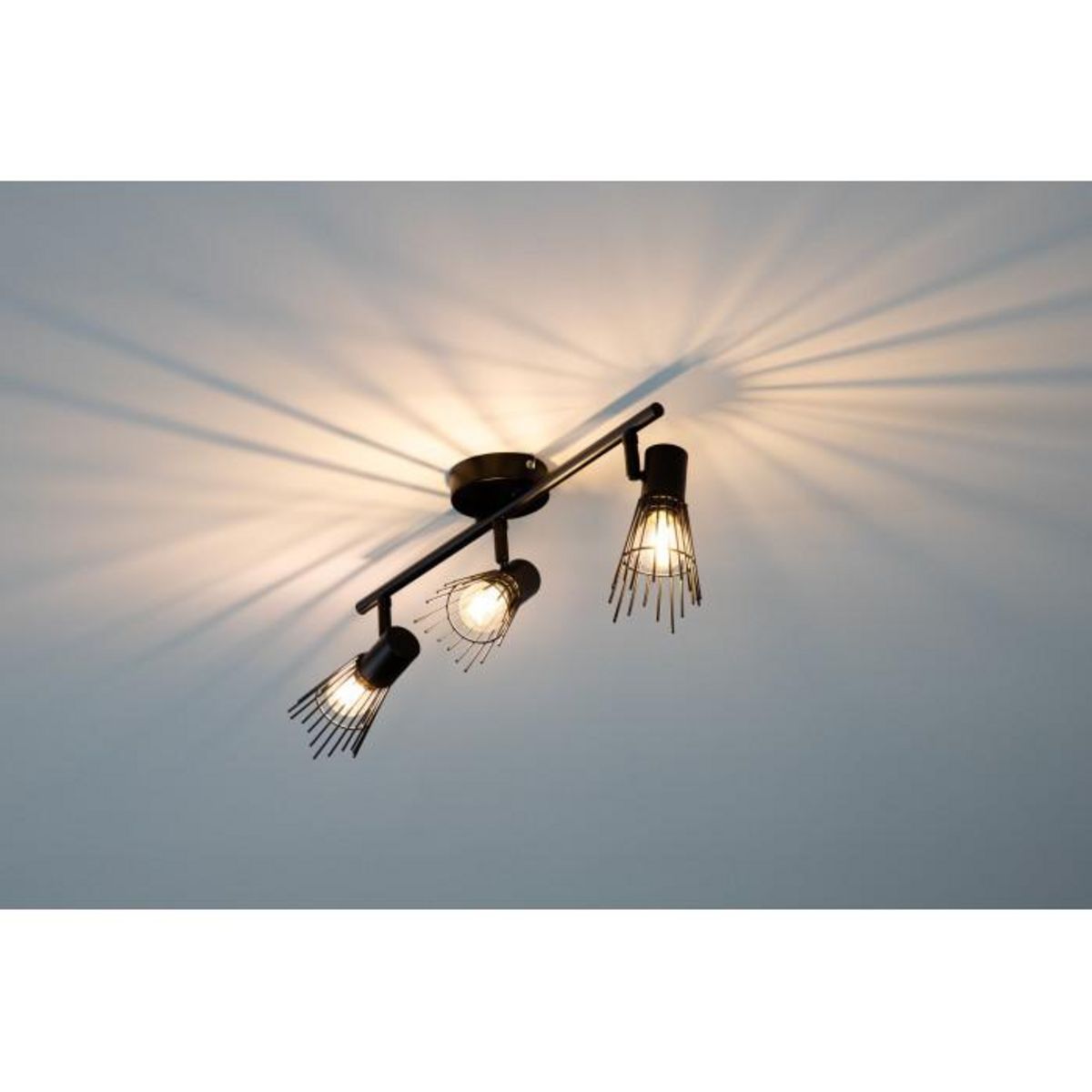 Paris Prix Plafonnier 3 Spots  Pico  24cm Noir