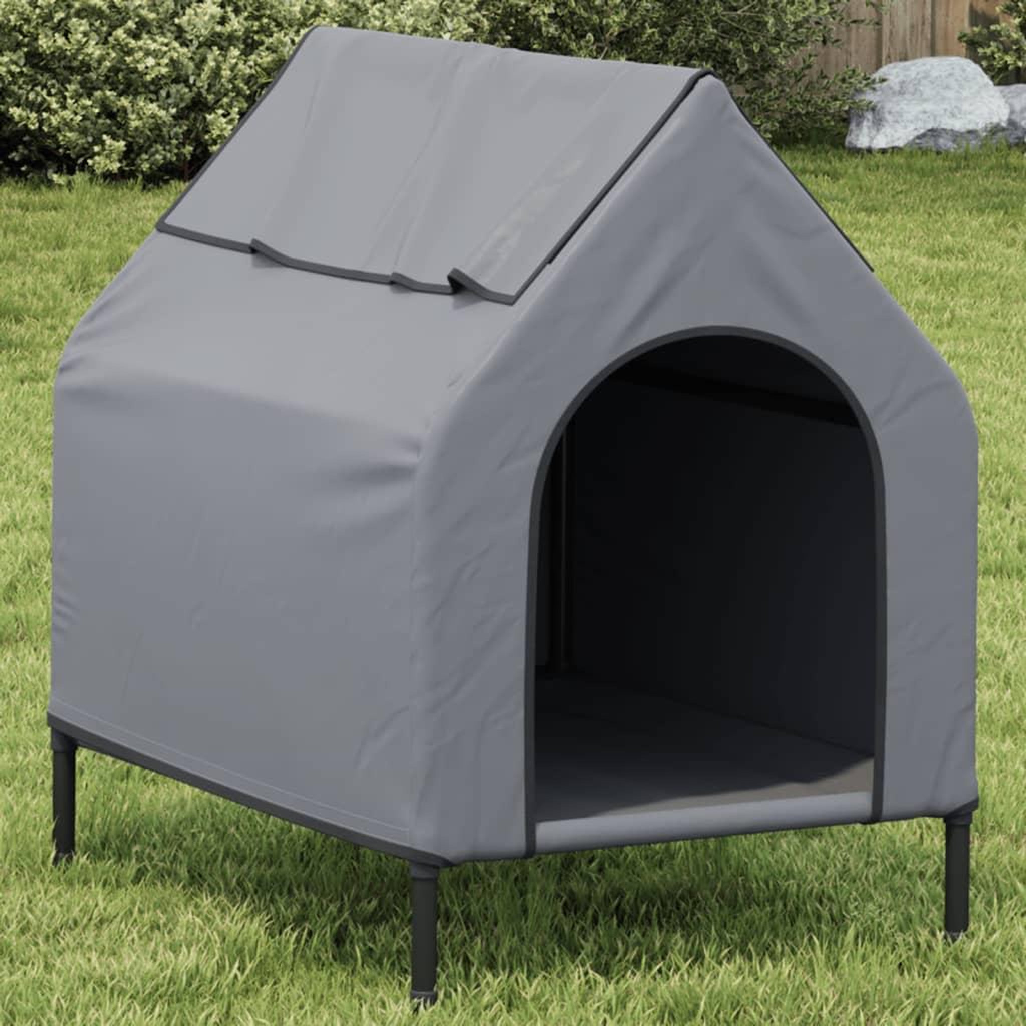 VIDAXL Niche pour chien gris clair tissu oxford et acier