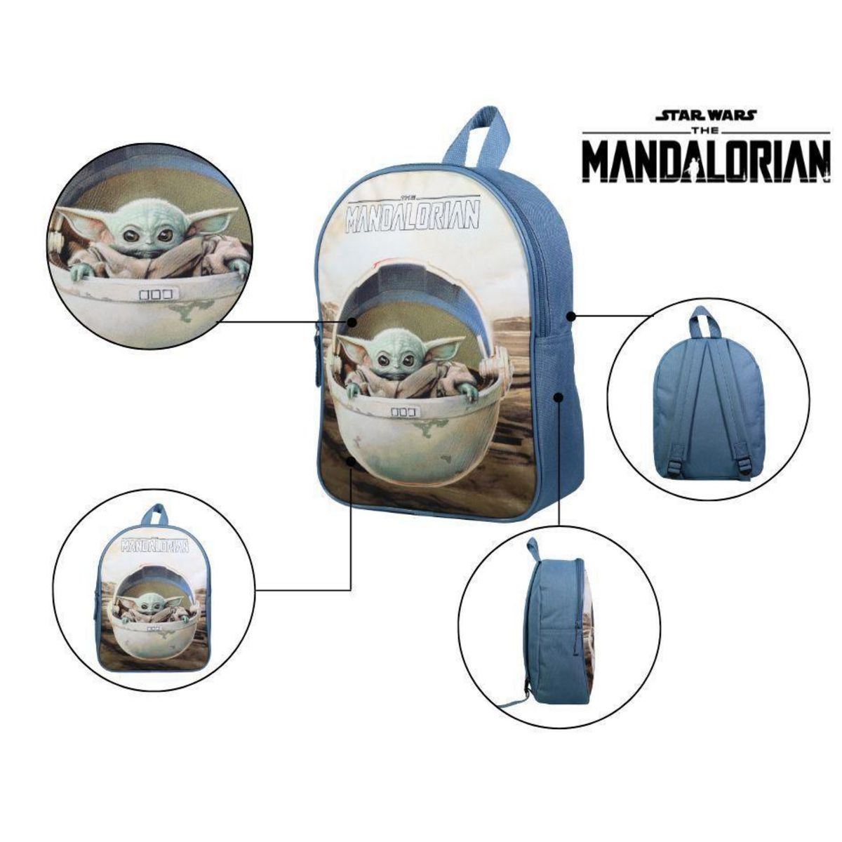 Bagtrotter BAGTROTTER Sac à dos gouter maternelle 31 cm Baby Yoda Disney Star Wars / The Mandalorian Beige