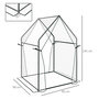 Voir la diapositive 3 : OUTSUNNY Serre de jardin balcon terrasse serre pour tomates 0,9L x 0,9l x 1,45H m double porte acier PVC transparent vert