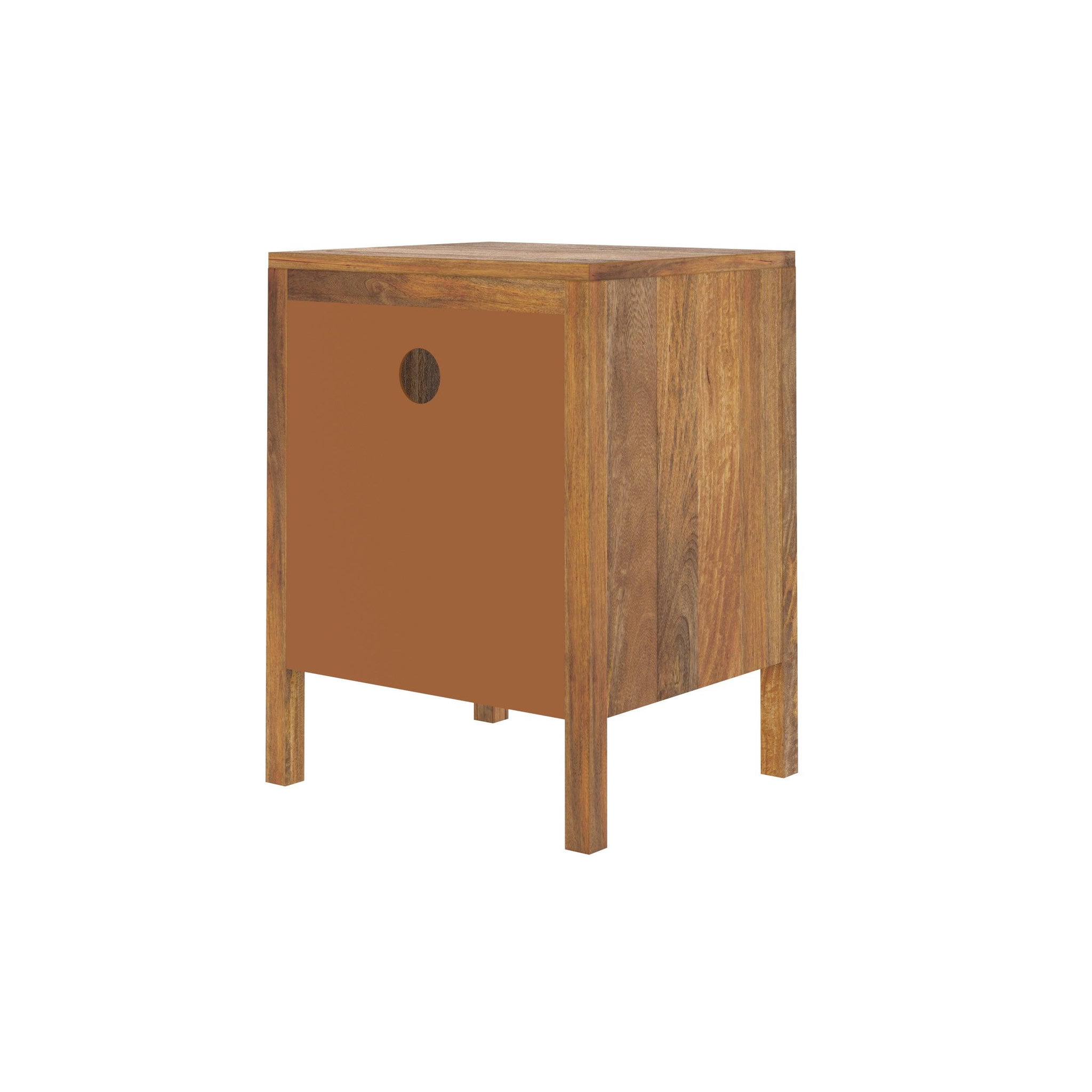 Voir la diapositive 3 : MAISON PAVANE Table de chevet en bois de manguier et cannage , 1 tiroir et 1 niche-Tiki