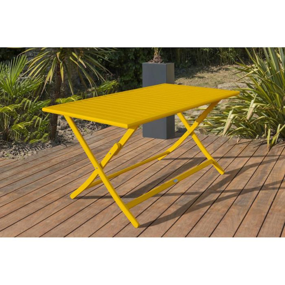 Paris Prix Ensemble Table de Jardin Pliante & 4 Chaises  Marius  140cm Moutarde