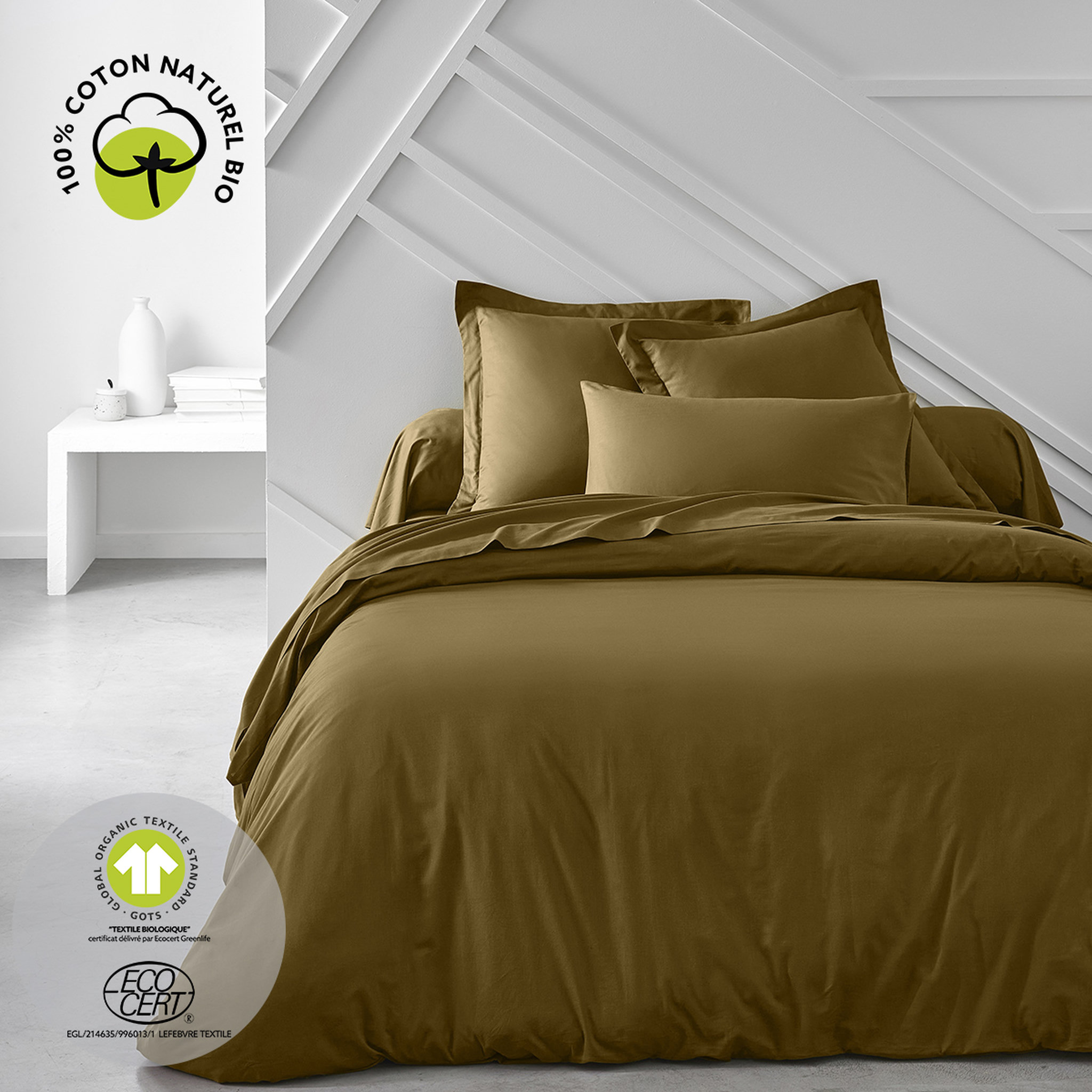 Voir la diapositive 1 : TODAY Housse de couette unie en Coton 57 fils ORGANIC 