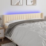 VIDAXL Tete de lit a LED Creme 203x16x78/88 cm Tissu