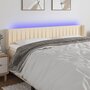 Voir la diapositive 1 : VIDAXL Tete de lit a LED Creme 203x16x78/88 cm Tissu