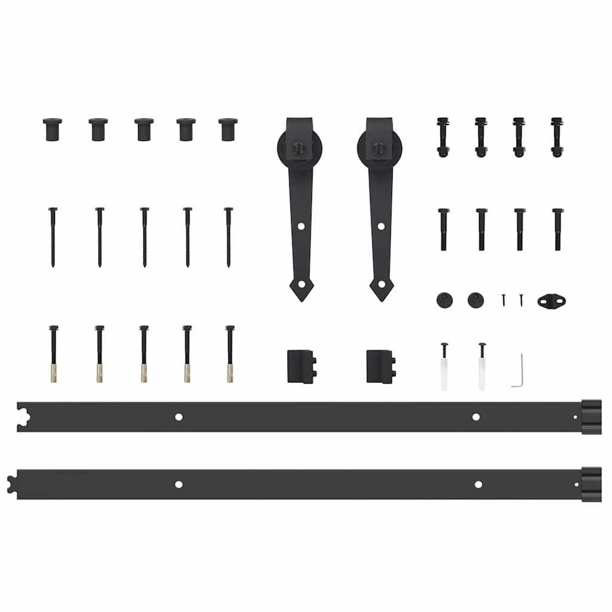 Voir la diapositive 5 : VIDAXL Kit de quincaillerie de porte coulissante 152,5 cm acier noir
