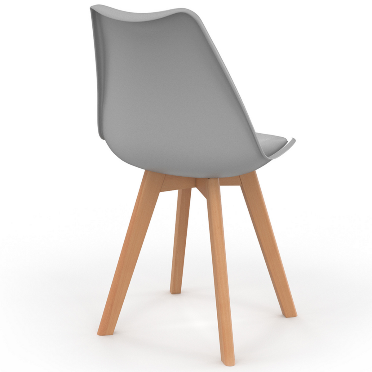 ID MARKET Lot de 6 chaises scandinaves SARA blanc x2, gris clair x2 et patchworks multi-couleurs