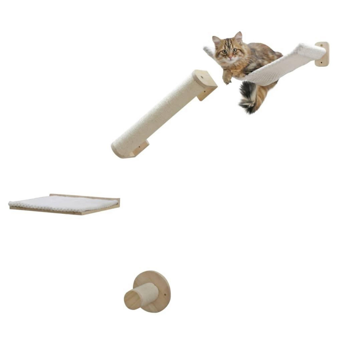KERBL Kerbl Mur d'escalade pour chats Alps 52x14x33 cm Naturel et blanc