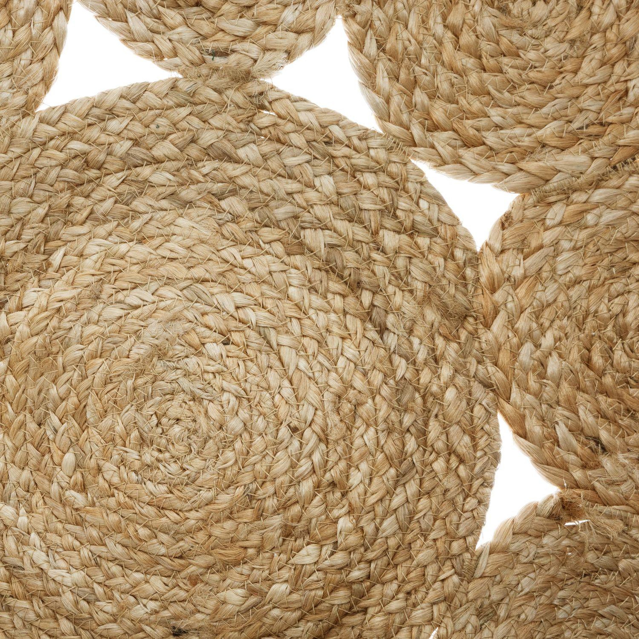 Voir la diapositive 4 : ATMOSPHERA Tapis ajouré en jute Esra Diam. 80cm - Beige