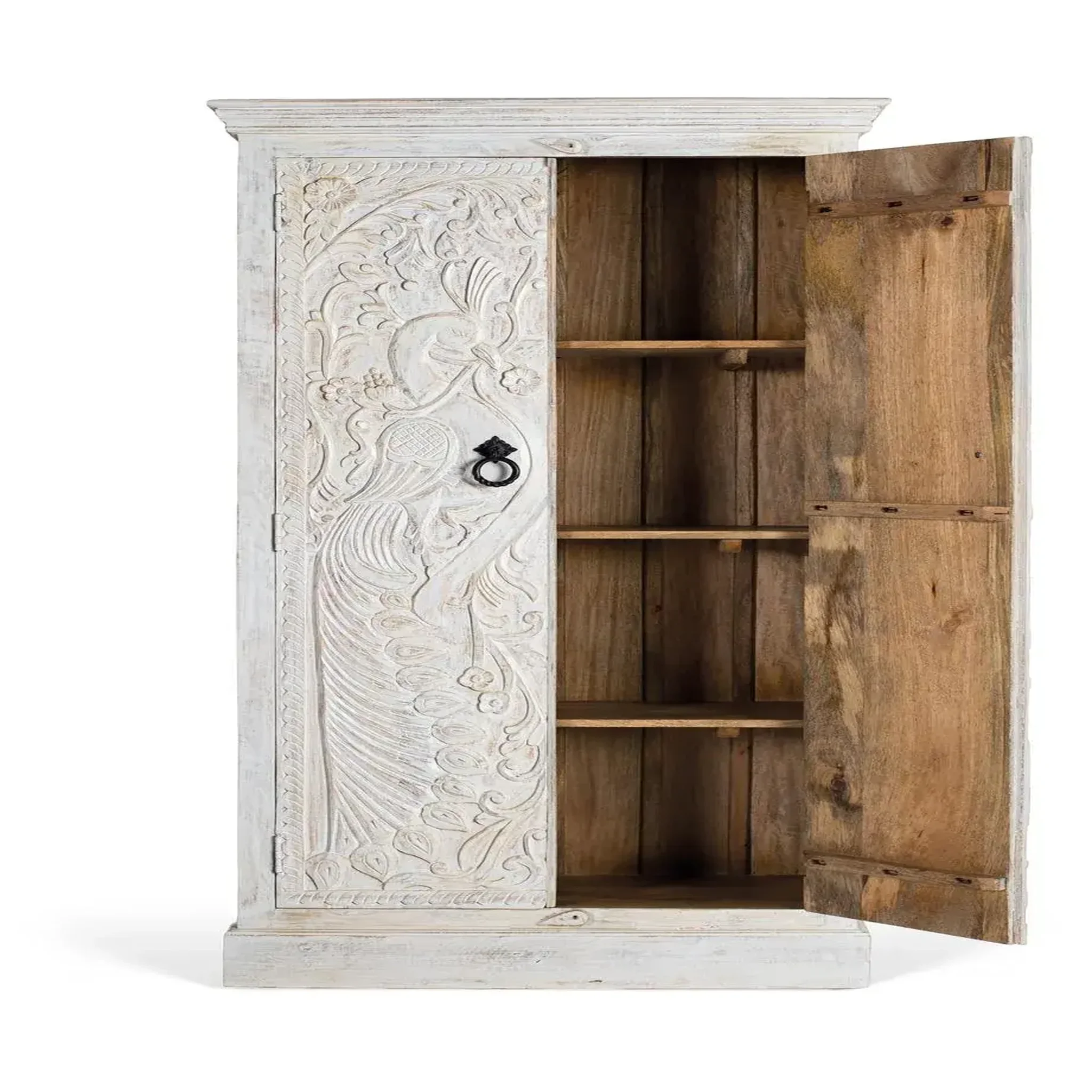 Voir la diapositive 2 : GINER Y COLOMER SL Armoire en bois de manguier 90cm style méditerranéen moderne