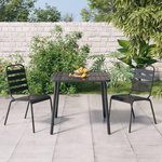 VIDAXL Ensemble a manger de jardin 3 pcs anthracite acier