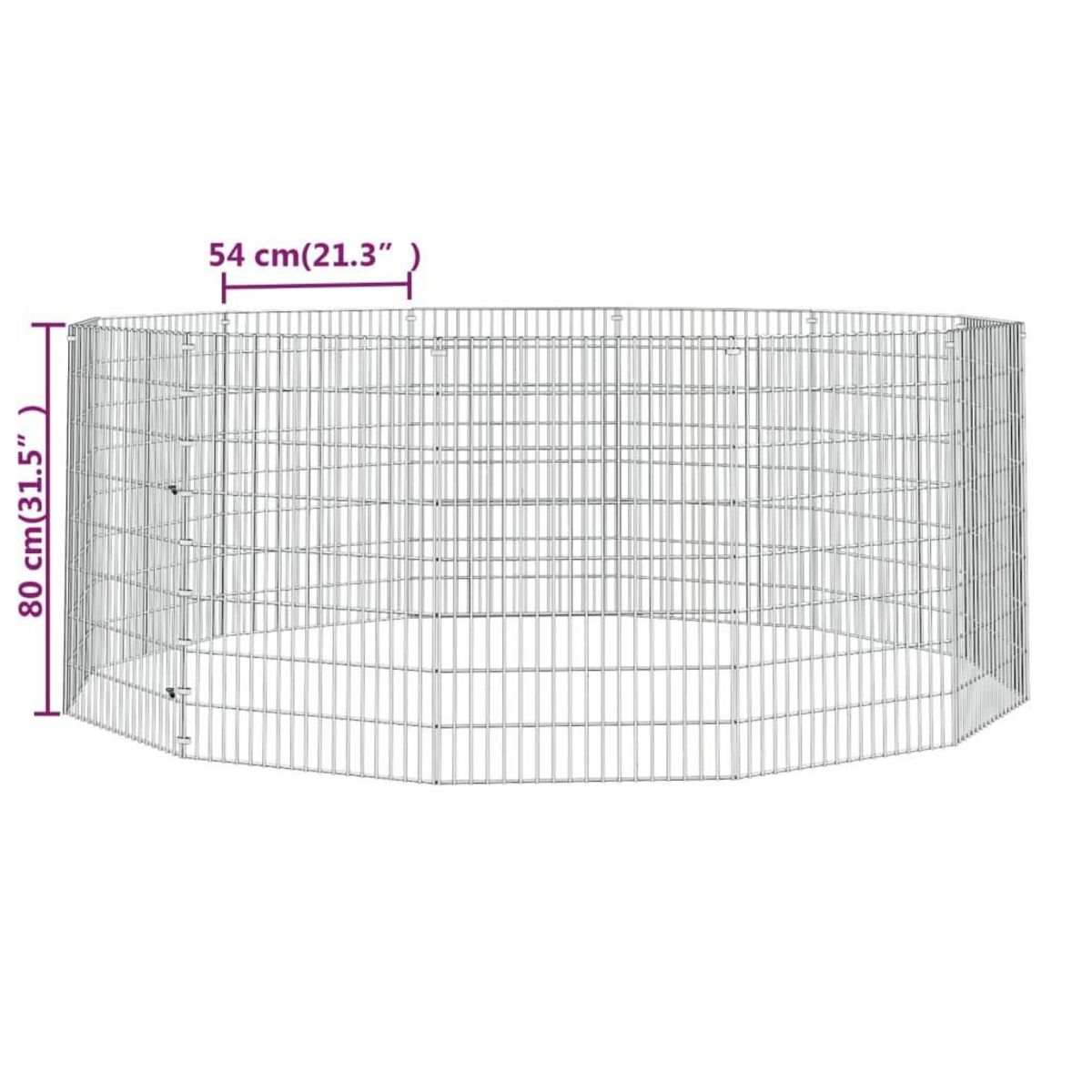 VIDAXL Enclos d'animaux en liberte 12 panneaux 54x80 cm fer galvanise
