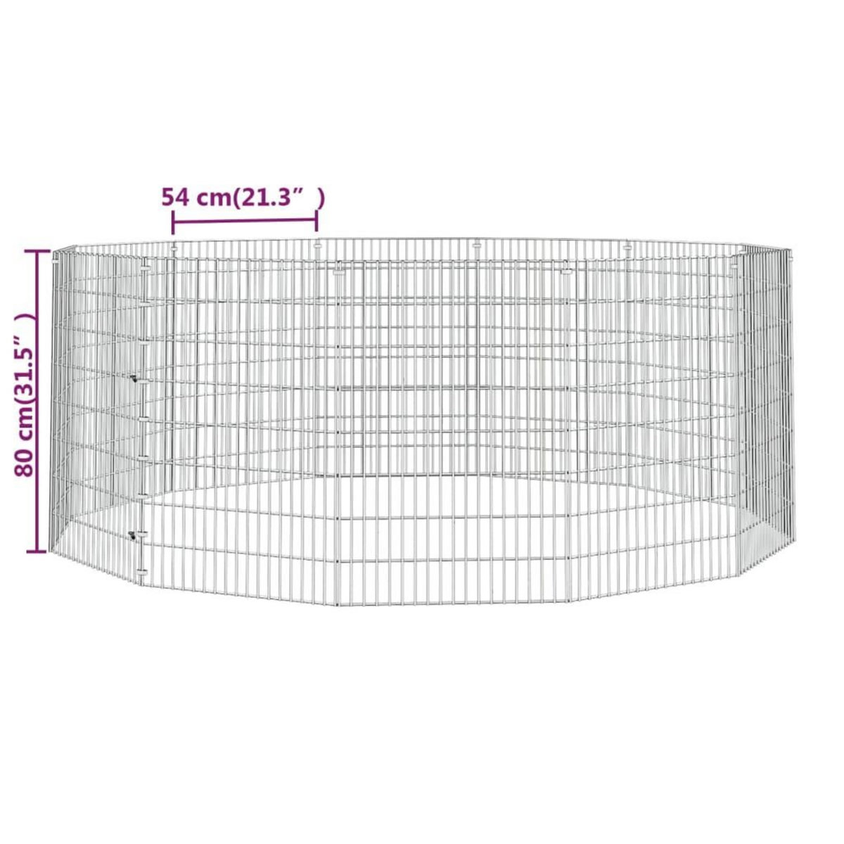 VIDAXL Enclos d'animaux en liberte 12 panneaux 54x80 cm fer galvanise