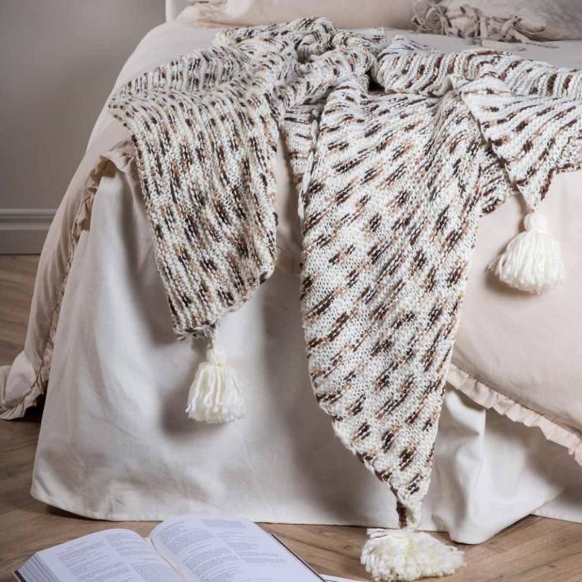 Paris Prix Plaid Avec Pompons  Unny  130x170cm Marron