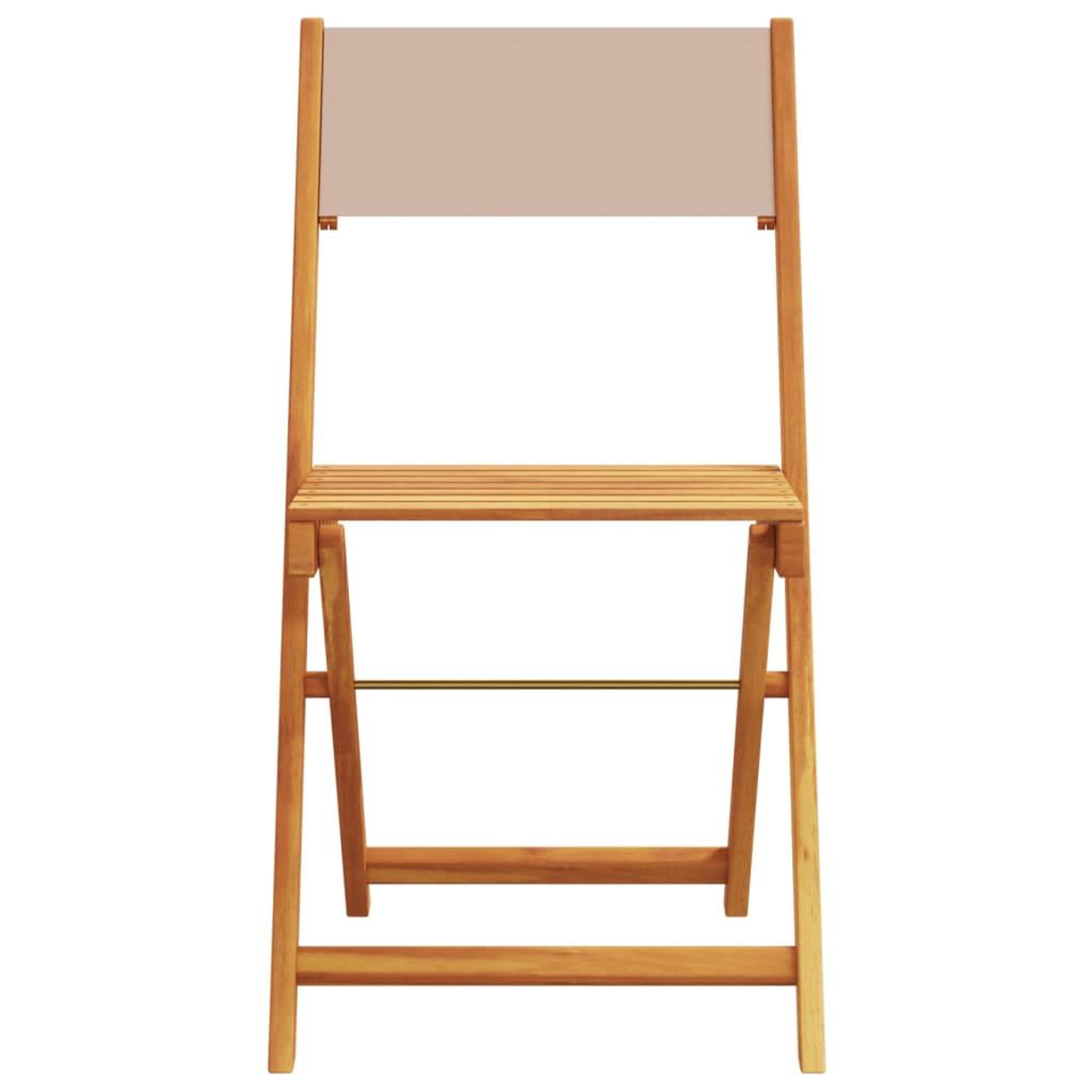 Voir la diapositive 4 : VIDAXL Chaises de jardin pliantes lot de 4 taupe tissu et bois massif
