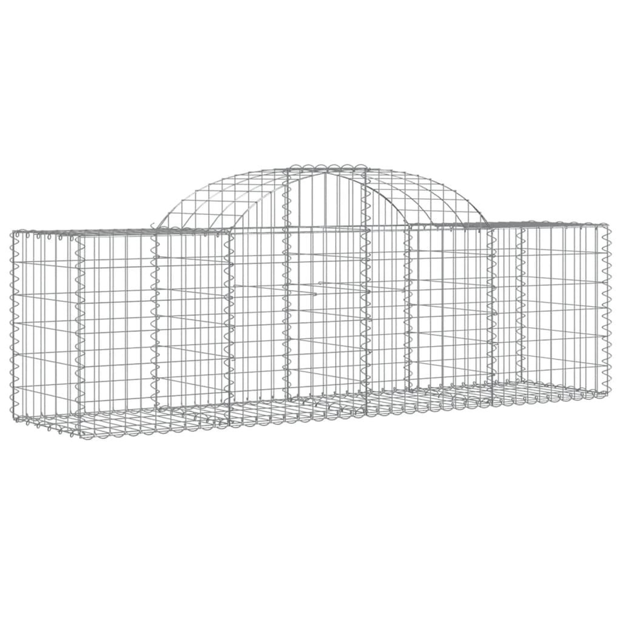 Voir la diapositive 3 : VIDAXL Paniers a gabions arques 2 pcs 200x50x60/80 cm Fer galvanise