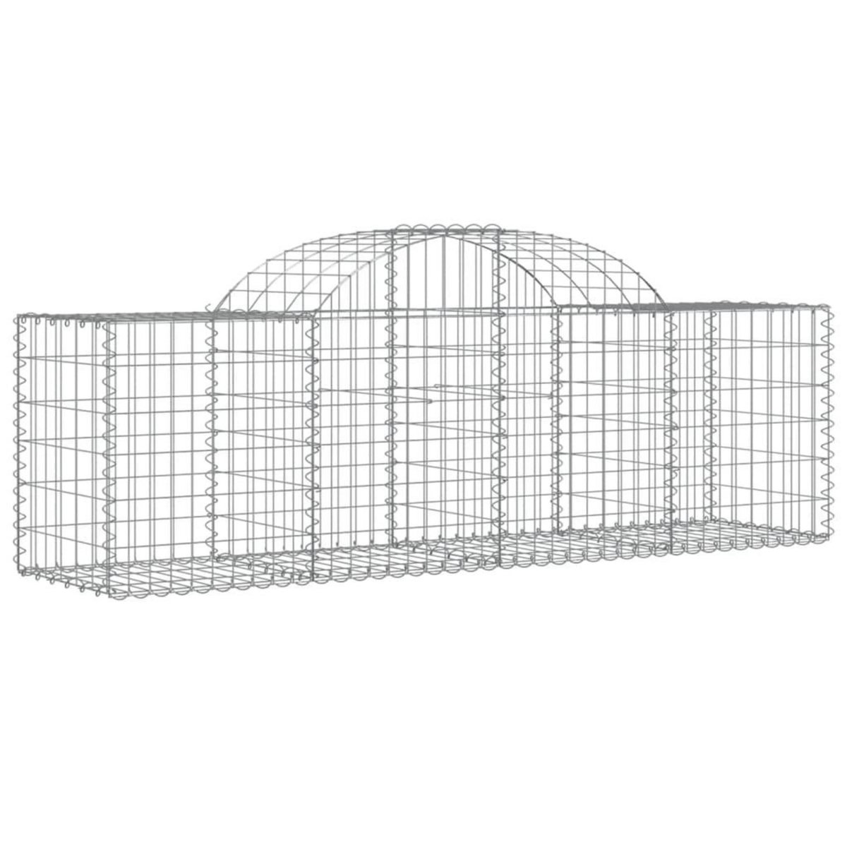 VIDAXL Paniers a gabions arques 2 pcs 200x50x60/80 cm Fer galvanise