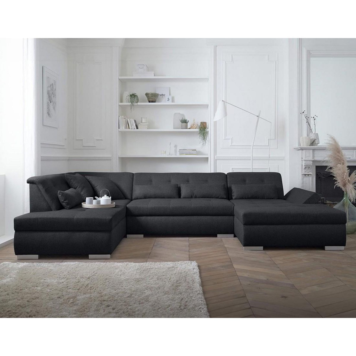 LISA DESIGN Vermont - canapé panoramique d'angle gauche - 7 places - xxl