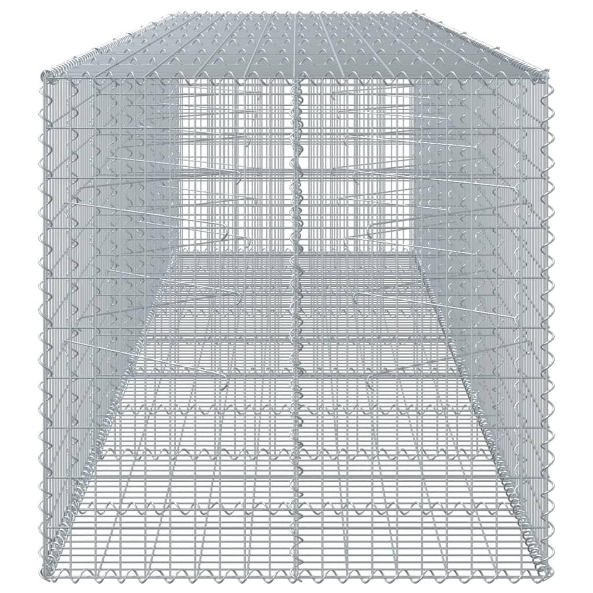 Voir la diapositive 4 : VIDAXL Panier gabion avec couvercle 450x100x100 cm fer galvanise