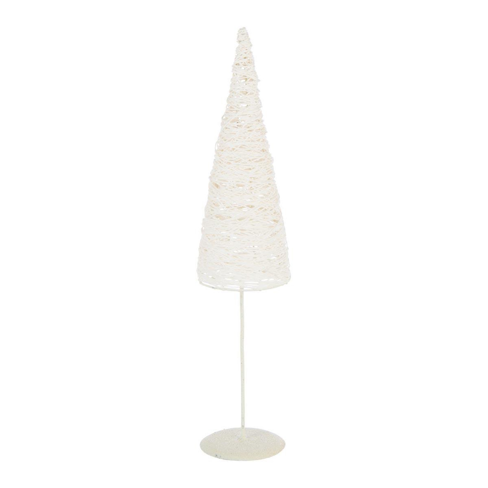 J-LINE Sapin de noël sur socle  glitter  58cm blanc