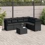 Voir la diapositive 1 : VIDAXL Salon de jardin 7 pcs avec coussins noir resine tressee