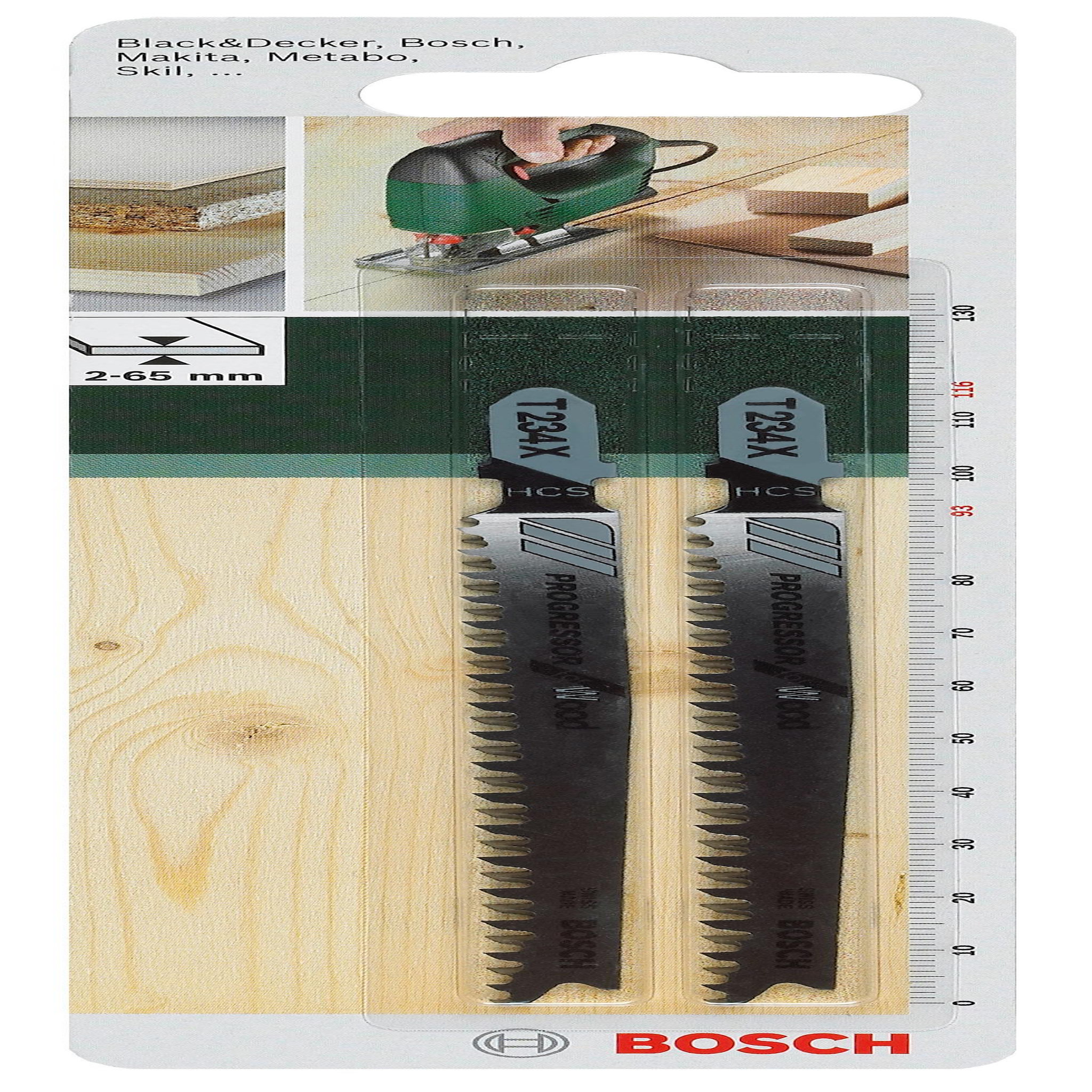 BOSCH Lot de 2 lames coupe fine et nette BOSCH T234x pour bois massifs