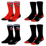 FREEGUN Lot de 4 paires de chaussettes homme La Vache Qui Rit. Coloris disponibles : Rouge