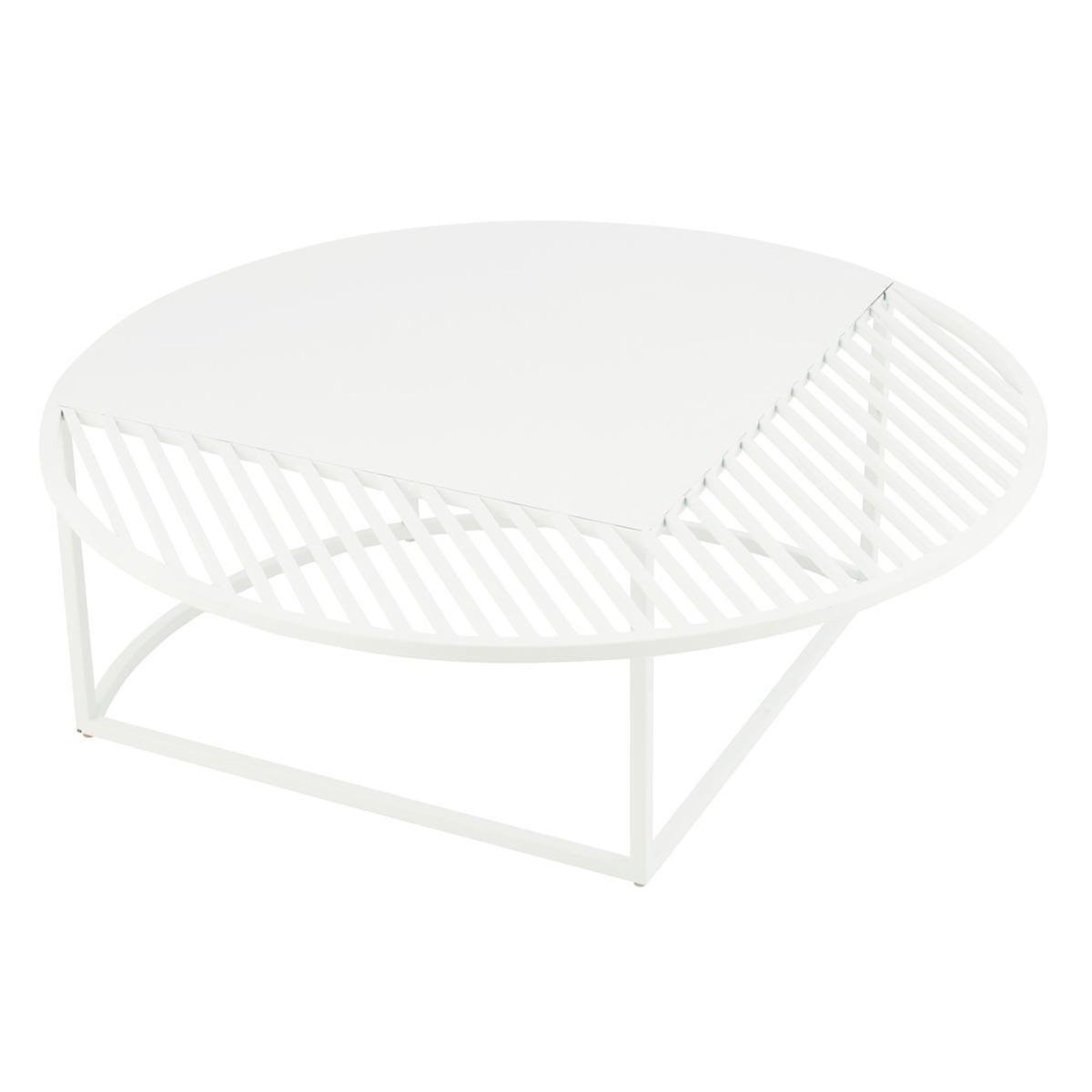 Paris Prix Table Basse de Jardin en Métal  Celie  90cm Blanc