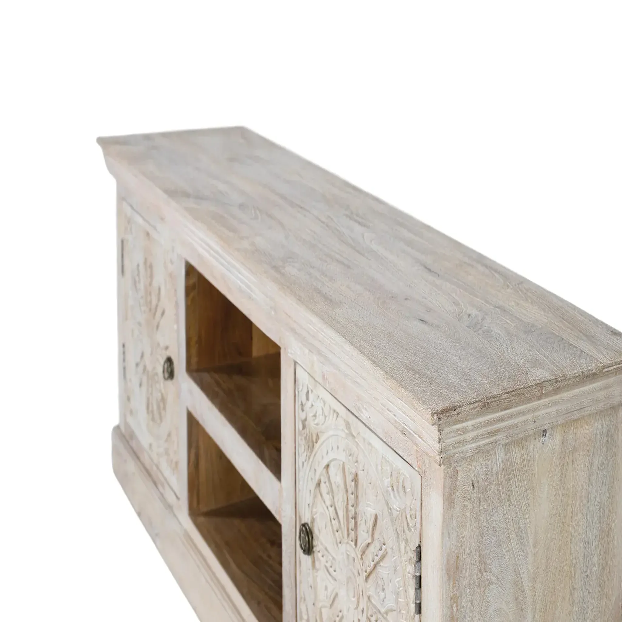 Voir la diapositive 3 : GINER Y COLOMER SL Meuble tv en bois de manguier 152 cm style ethnique colonial sculpté