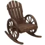 OUTSUNNY Fauteuil de jardin Adirondack à bascule rocking chair style rustique chic accoudoirs roues charette bois sapin traité carbonisation