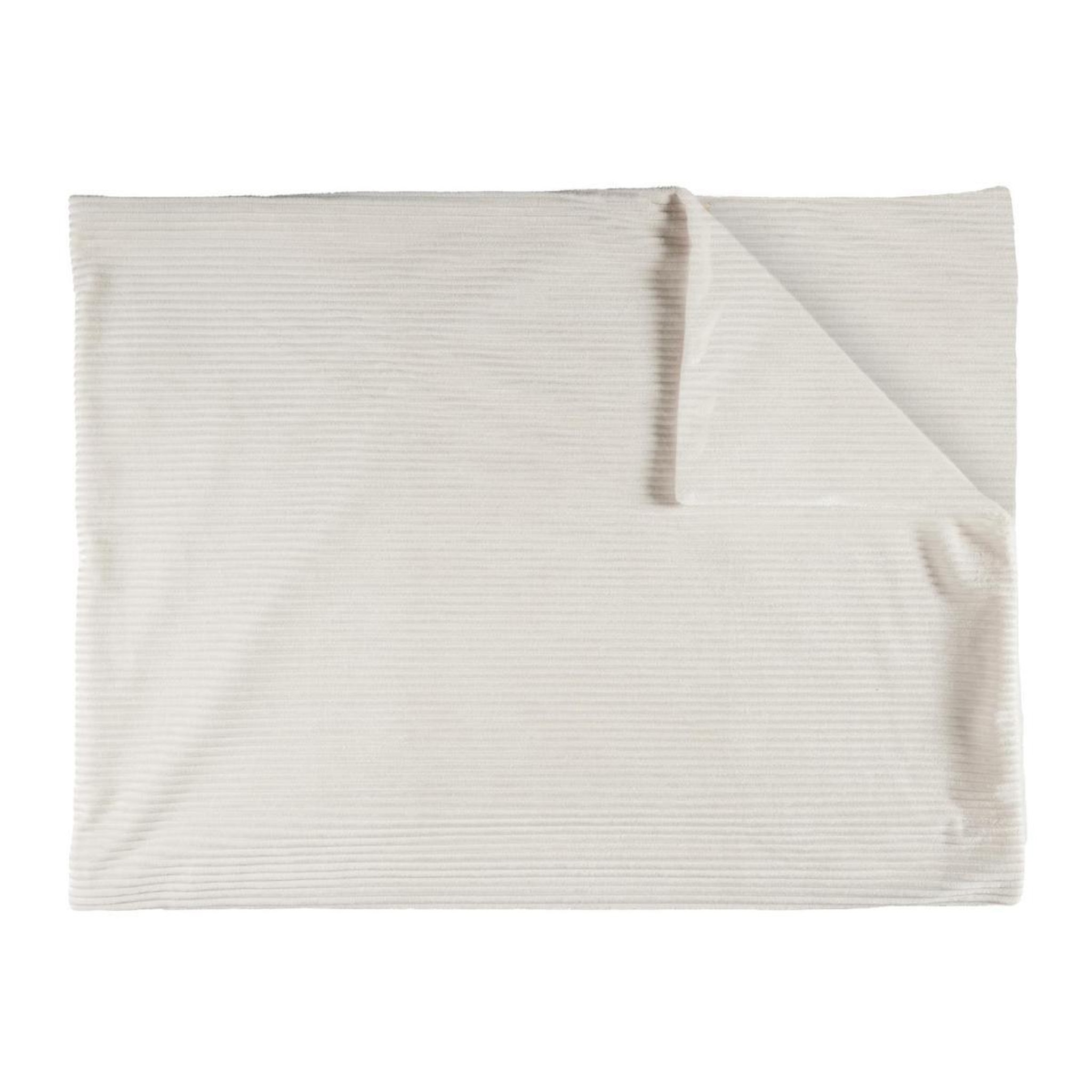 The Home Deco Factory Plaid en flanelle  grosse côtes  150x200cm blanc