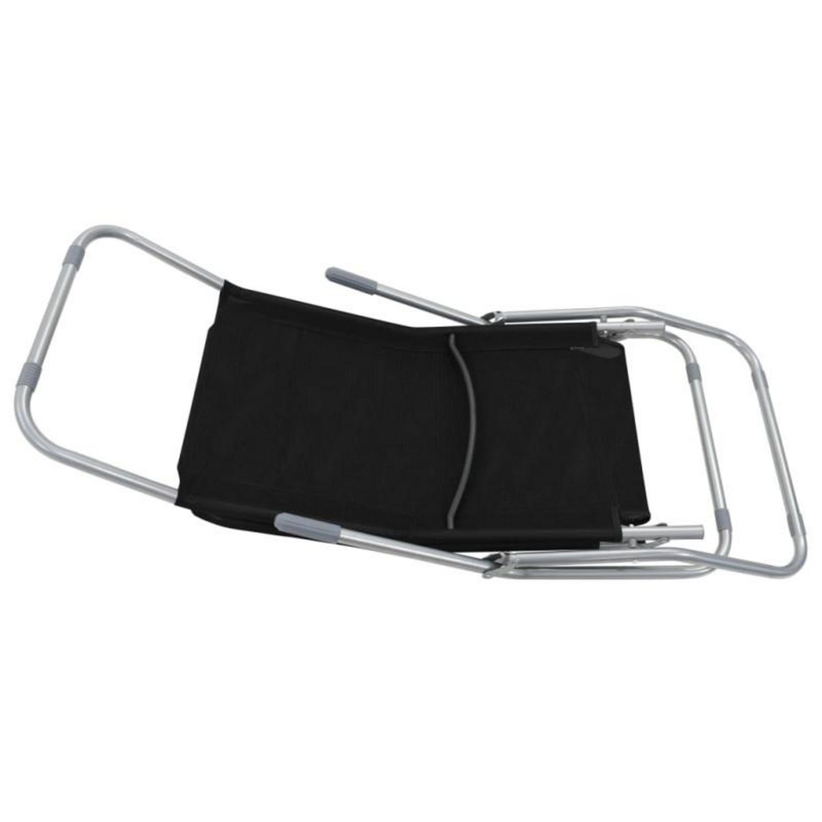 VIDAXL Chaises longues pliables lot de 2 Textilène Noir