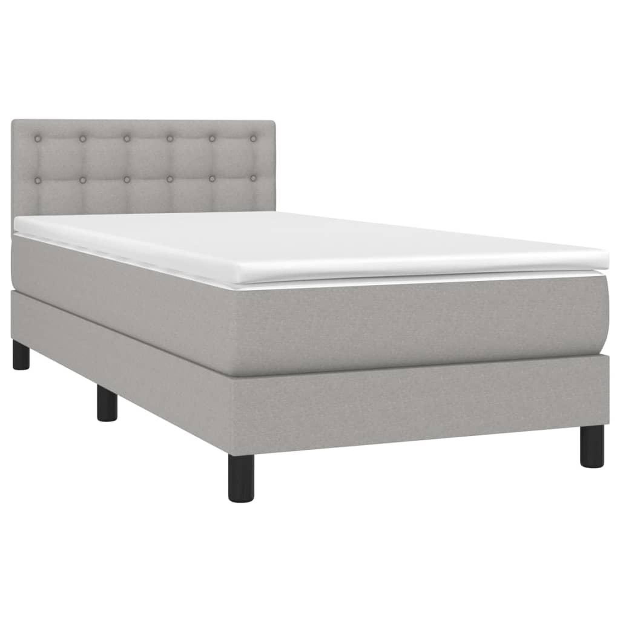 Voir la diapositive 3 : VIDAXL Sommier a lattes de lit avec matelas Gris clair 80x200 cm Tissu