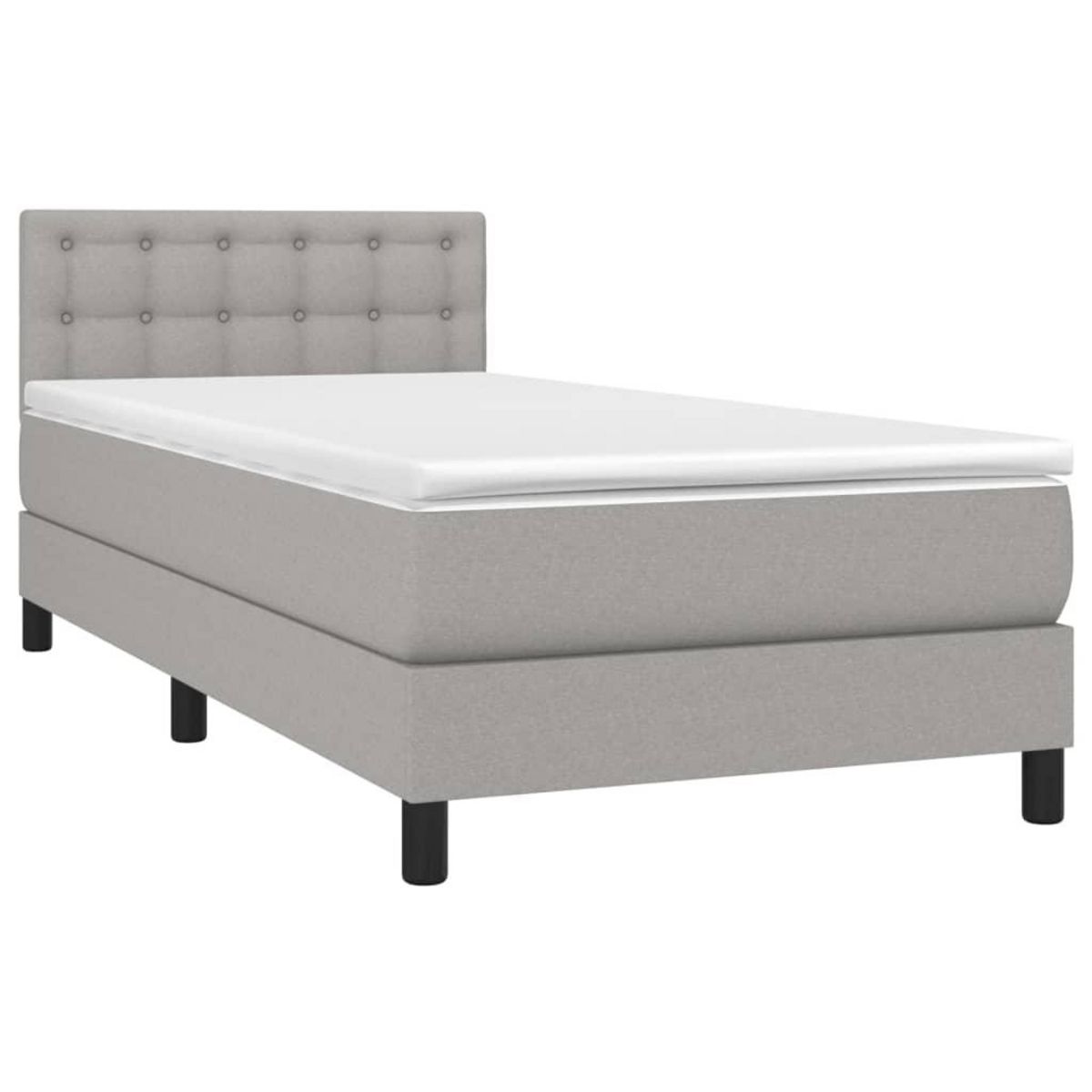 VIDAXL Sommier a lattes de lit avec matelas Gris clair 80x200 cm Tissu